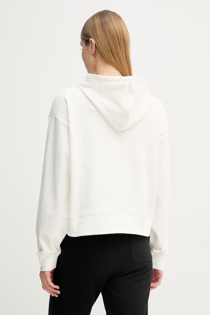 Odzież Lacoste bluza z kapturem damska z bawełną SF7607 beżowy