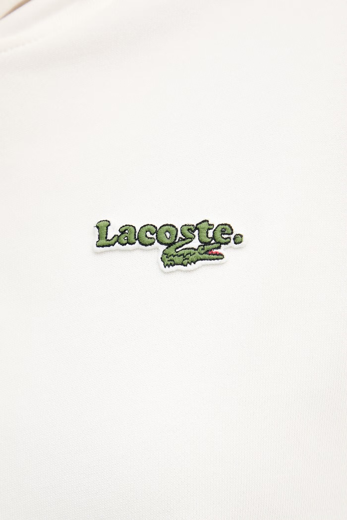 Lacoste bluza z kapturem damska z bawełną SF7607 beżowy