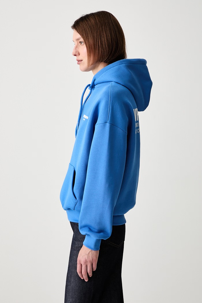 WRSTBHVR Studio V12 bluza z kapturem damska z bawełną U2026TT.3459 niebieski SS26