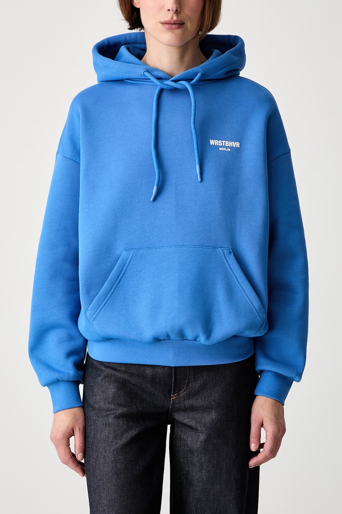 WRSTBHVR Studio V12 bluza z kapturem damska z bawełną U2026TT.3459 niebieski