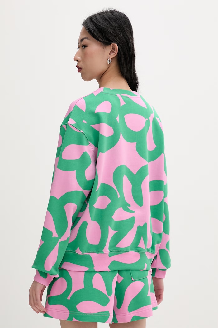 Oblečení Marimekko mikina dámská bavlněná 095486 růžová