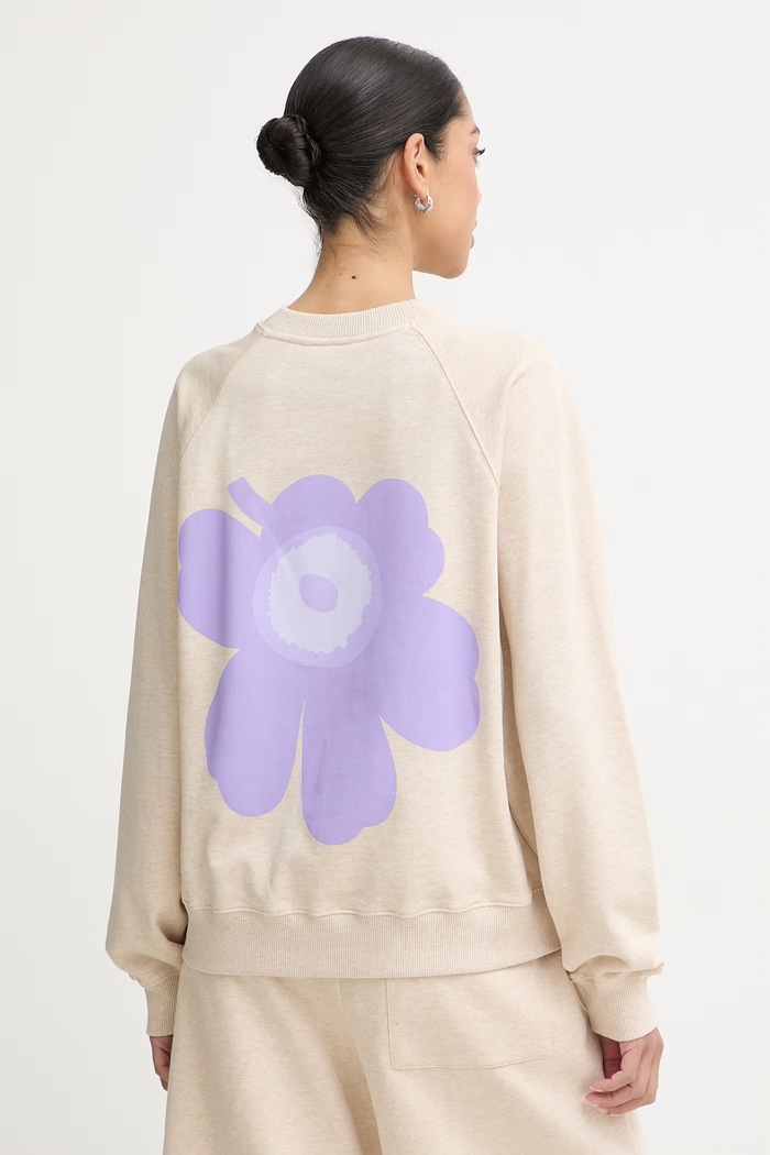 Ruházat Marimekko melegítőfelső női pamut 095469 bézs