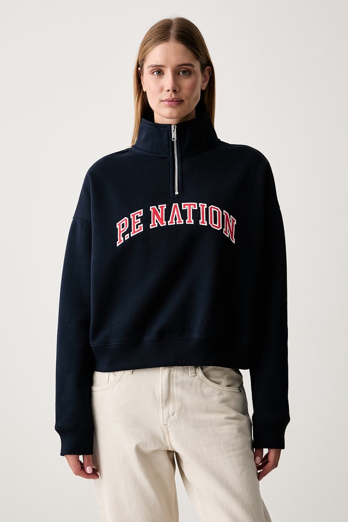 P.E Nation bluza damska z bawełną granatowy 262F148