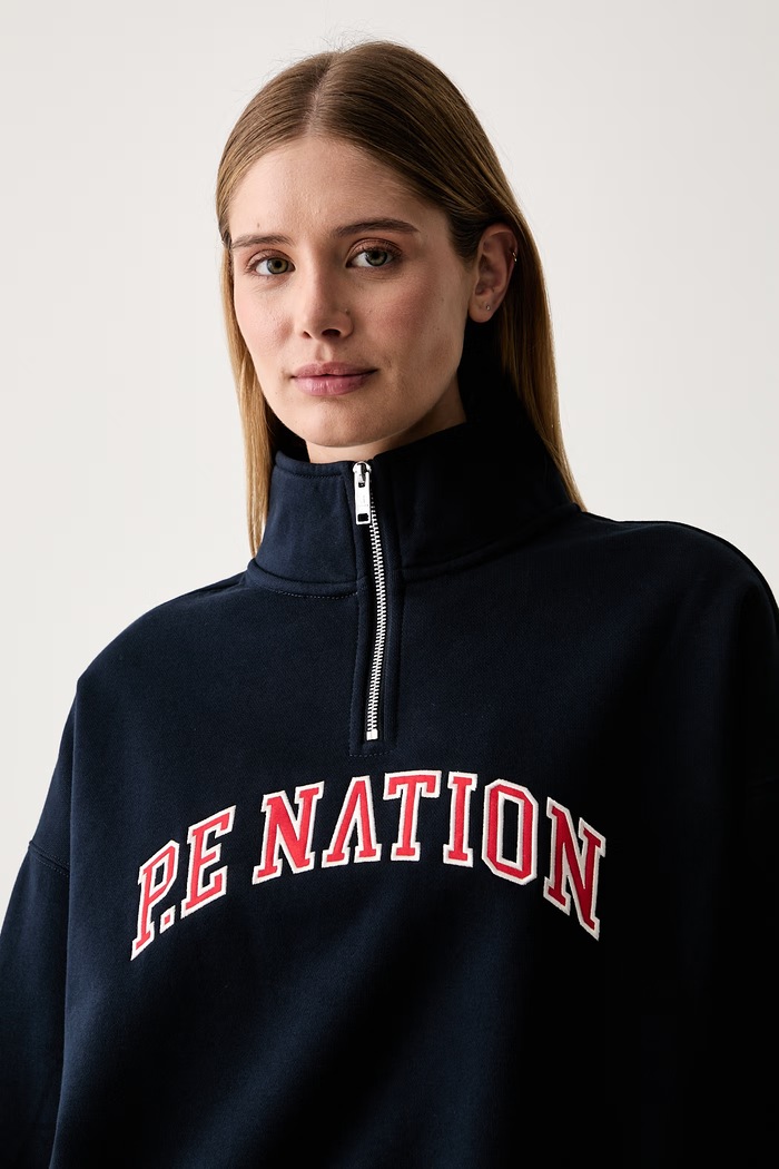 P.E Nation bluza damska z bawełną granatowy 262F148