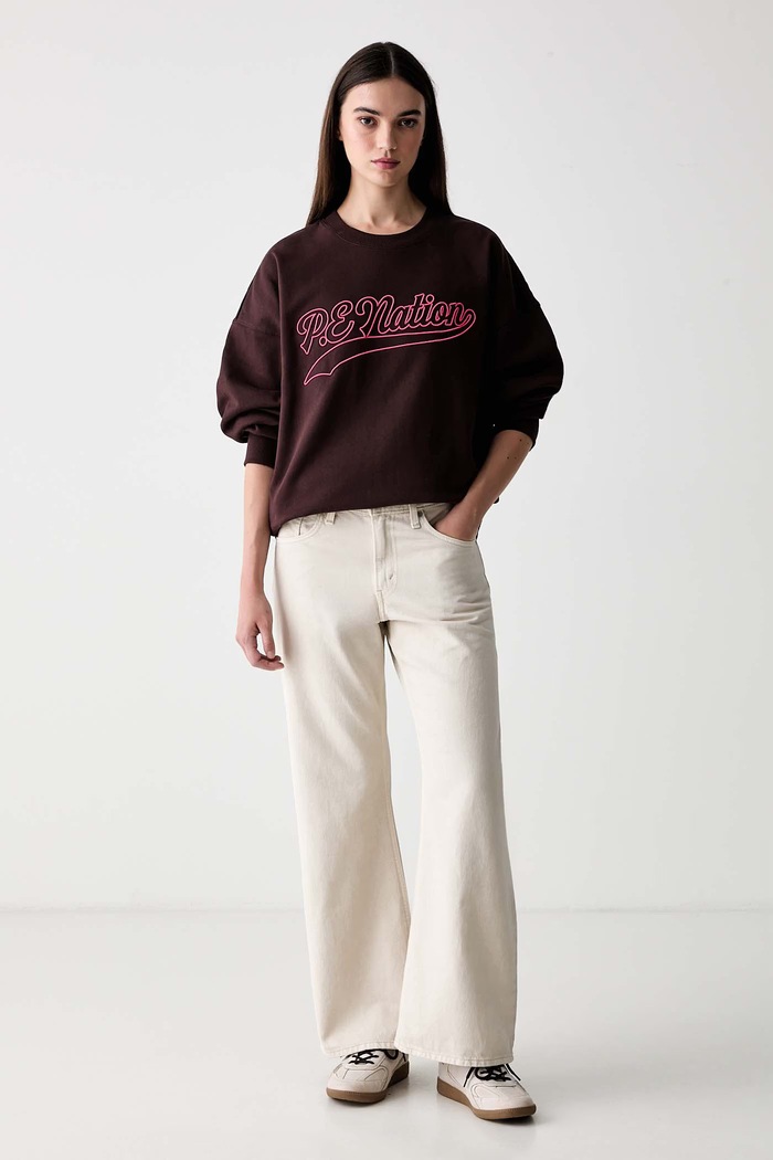 P.E Nation bluza damska z bawełną Formation 261F110 brązowy SS26