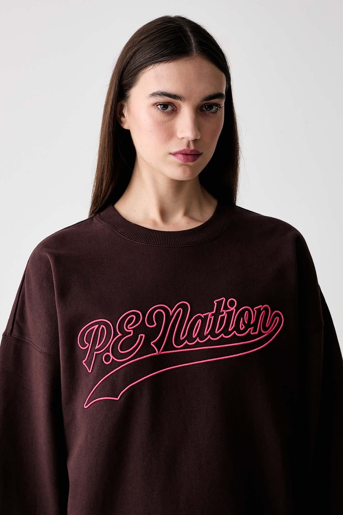 P.E Nation bluza damska z bawełną Formation brązowy 261F110