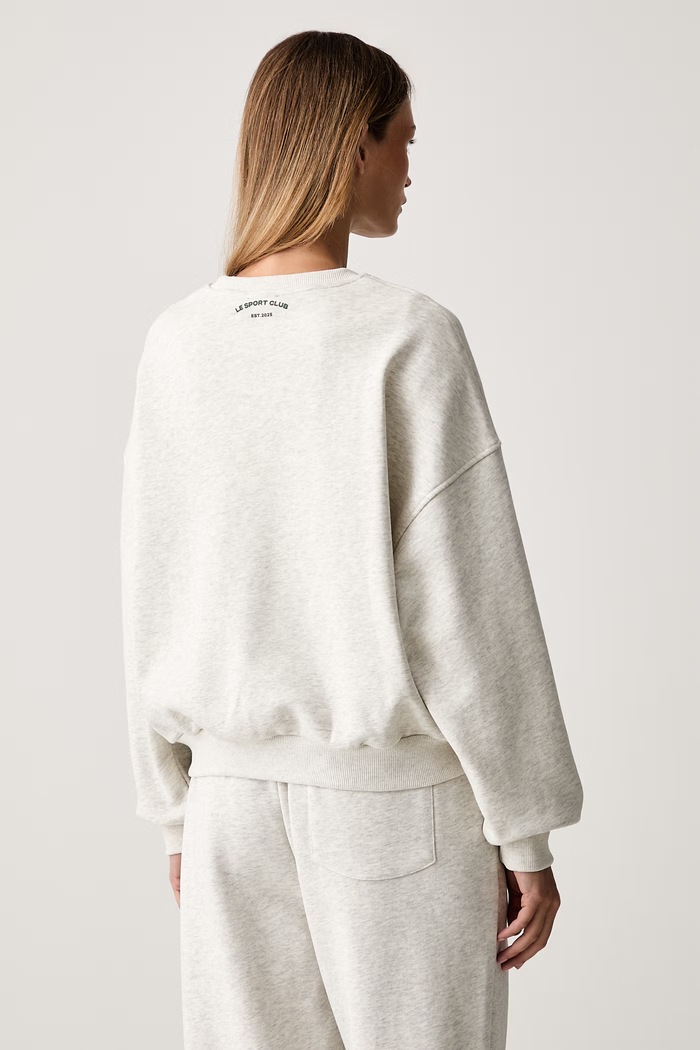 Odzież Le Privé bluza damska bawełniana VARSITY CREWNECK LP00703 szary