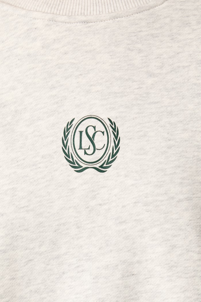 Le Privé bluza damska bawełniana VARSITY CREWNECK LP00703 szary
