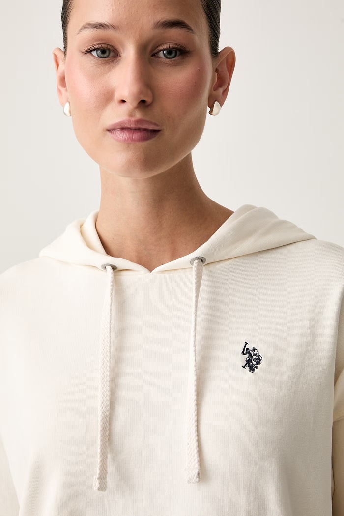 U.S. Polo Assn. bluza z kapturem damska z bawełną DHM LB beżowy WUP1674