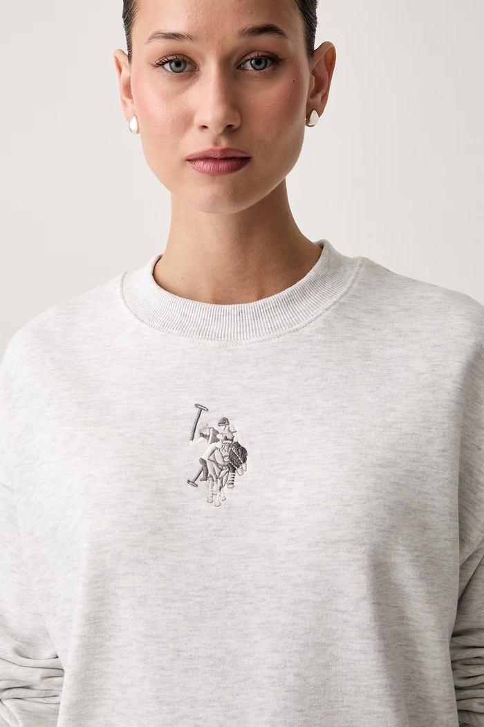 U.S. Polo Assn. bluza damska z bawełną Large Tonal DHM LB szary WUP0788