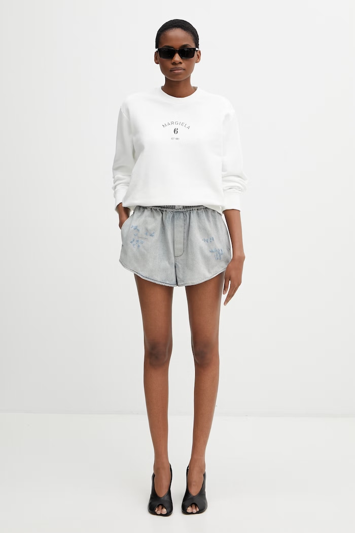 MM6 Maison Margiela mikina dámska bavlnená S62GU0145.M25014 biela