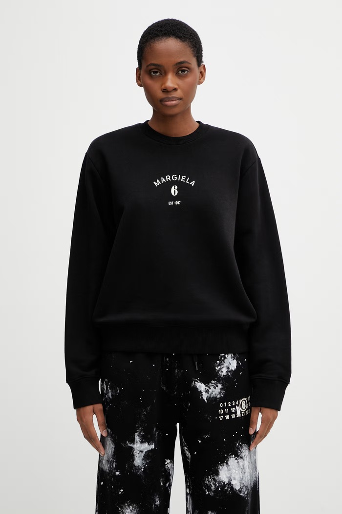 MM6 Maison Margiela Women's cotton sweatshirt black S62GU0145.M25014