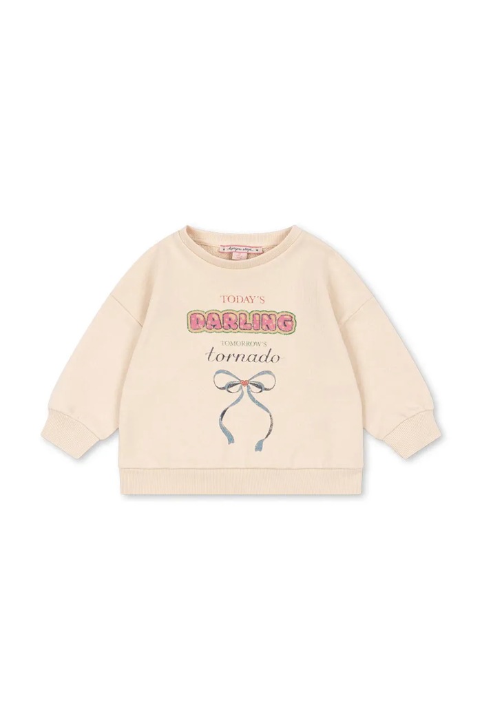 Konges Sløjd bluza bawełniana dziecięca LOUPY LOU SWEAT SHIRT OCS KS104350.G.PreSpring beżowy SS26
