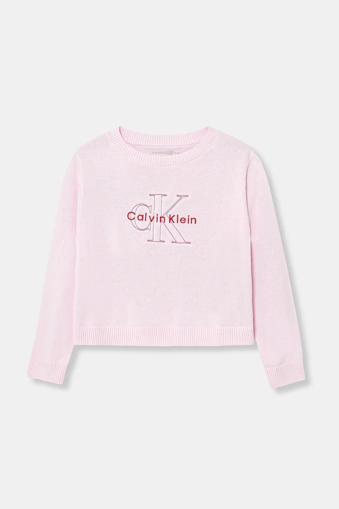 Calvin Klein Jeans hanorac de bumbac pentru copii imprimeu roz IG0IG03075.128.176.PPY2