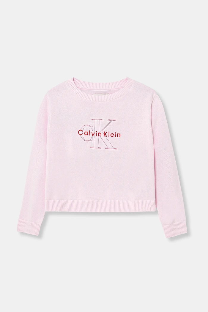 Calvin Klein Jeans hanorac de bumbac pentru copii imprimeu roz IG0IG03075.128.176.PPY2