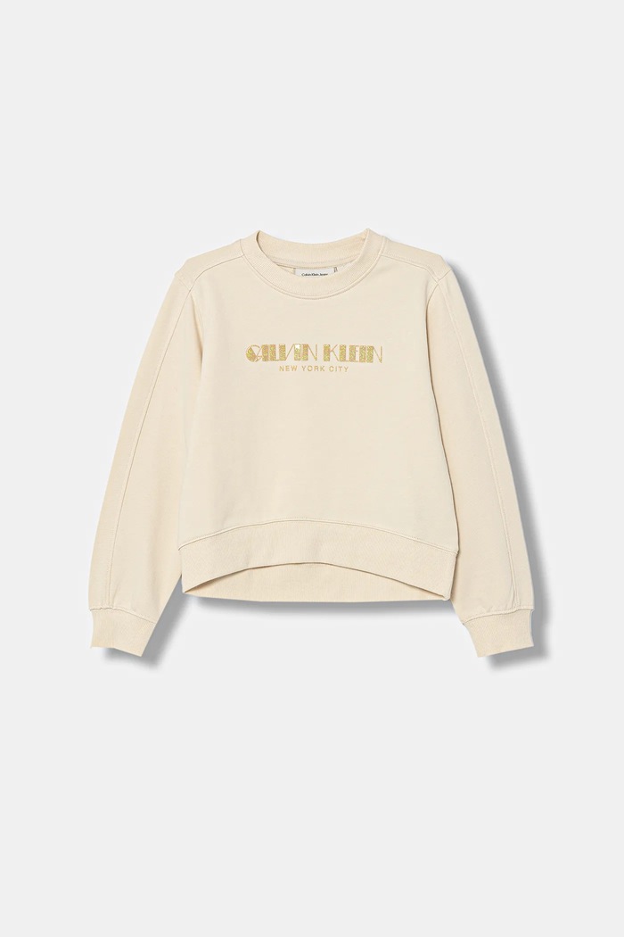 Calvin Klein Jeans hanorac de bumbac pentru copii print bej IG0IG03069.128.176.PPY2