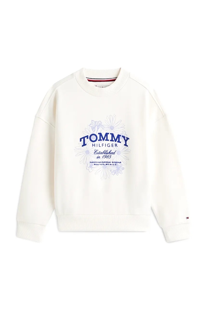 Detská mikina Tommy Hilfiger KG0KG08992.128.176.PPY2 biela SS26