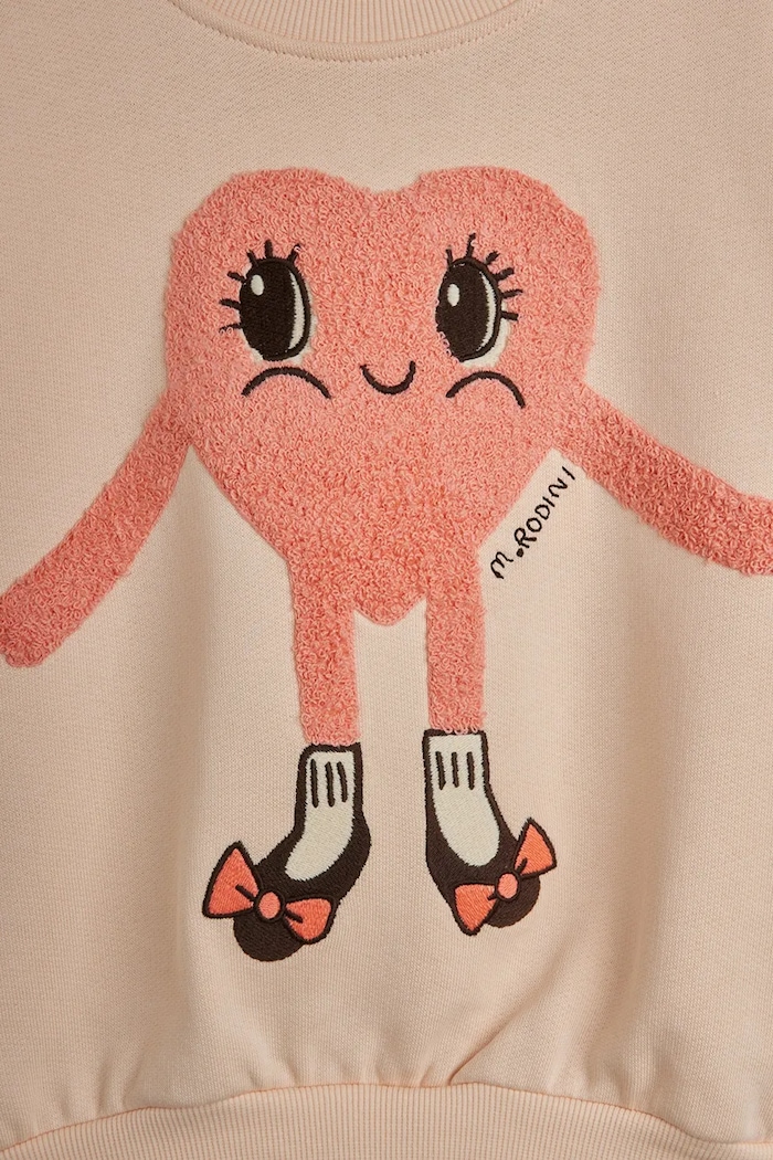 Mini Rodini bluza bawełniana dziecięca Heart pomarańczowy 26120123