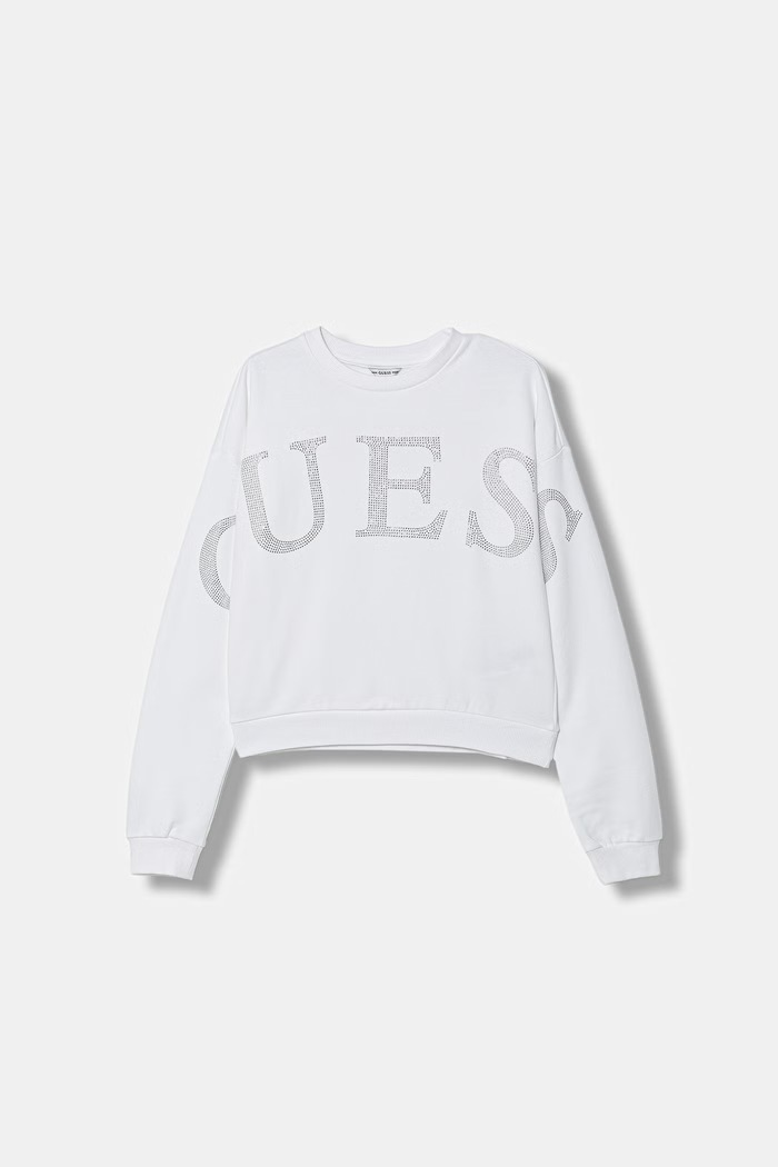 Guess hanorac pentru copii de bumbac imprimeu alb J6RQ10.KAD74.PPY2