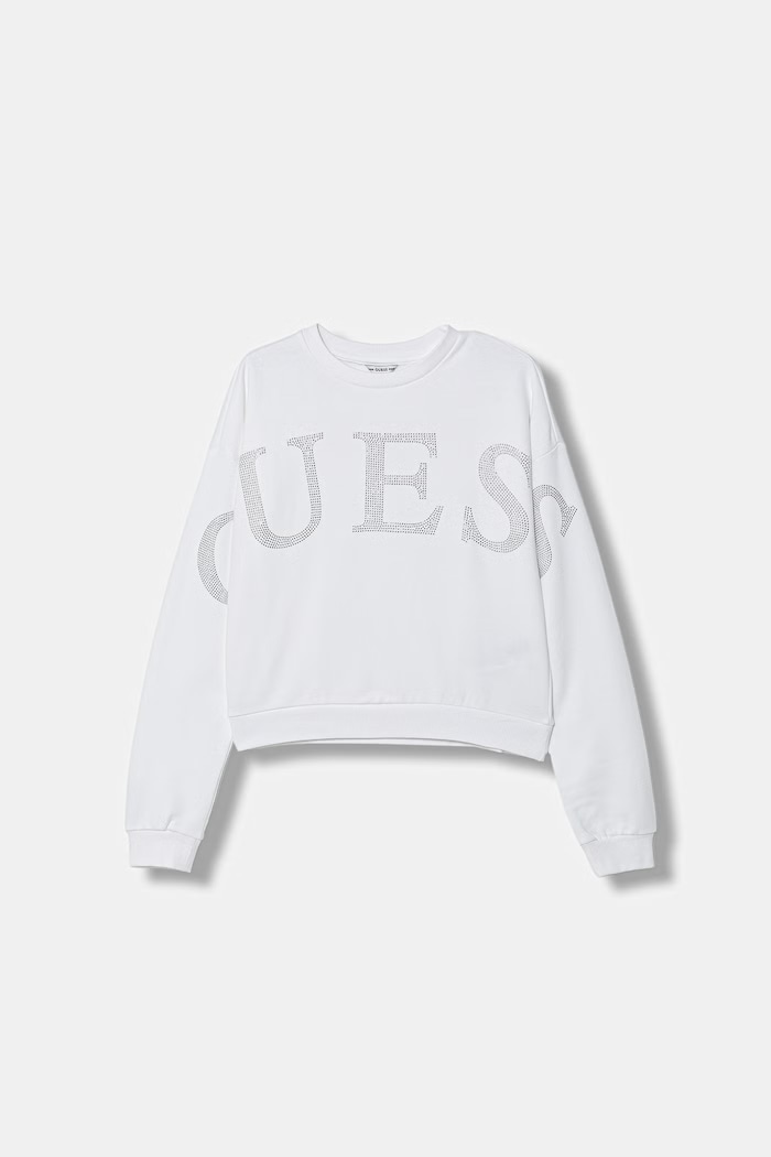Guess hanorac pentru copii de bumbac imprimeu alb J6RQ10.KAD74.PPY2