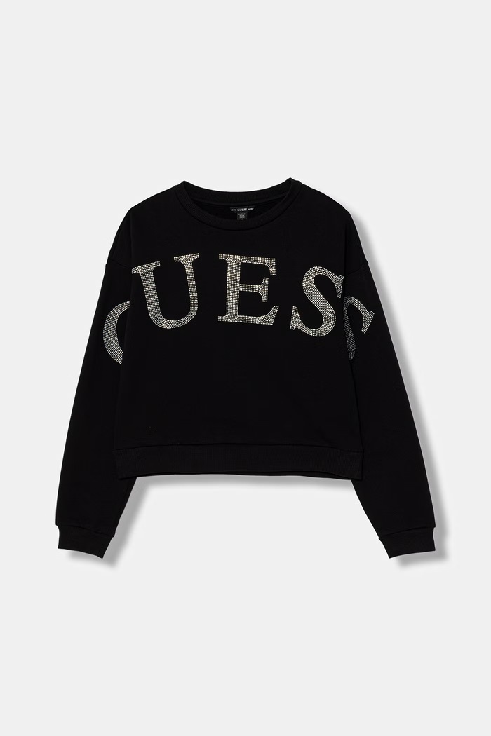 Guess hanorac pentru copii din bumbac imprimeu negru J6RQ10.KAD74.PPY2