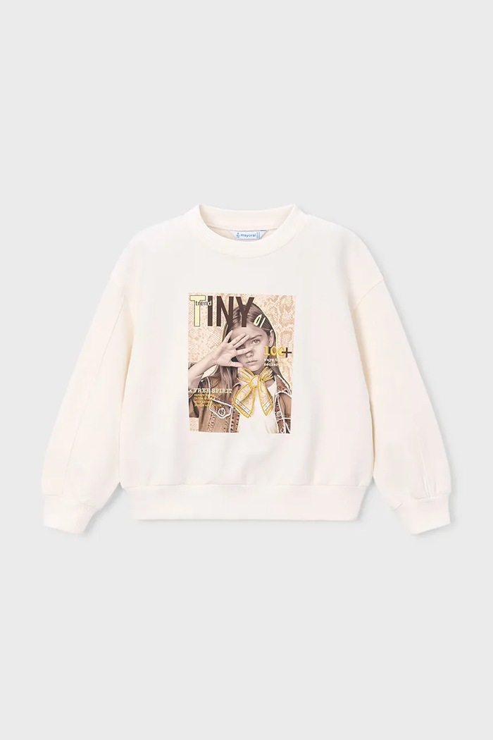 Mayoral bluză copii print bej 3448.6G.Mini.PPY2
