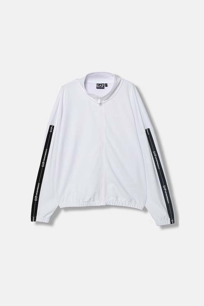 EA7 Emporio Armani Hanorac cu fermoar pentru copii alb 7G000208.AF12501