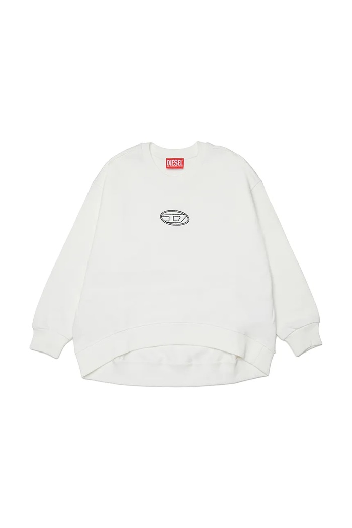 Detská bavlnená mikina Diesel SKIPRYS SWEAT-SHIRT s elastanom biela J02621.0GEAD