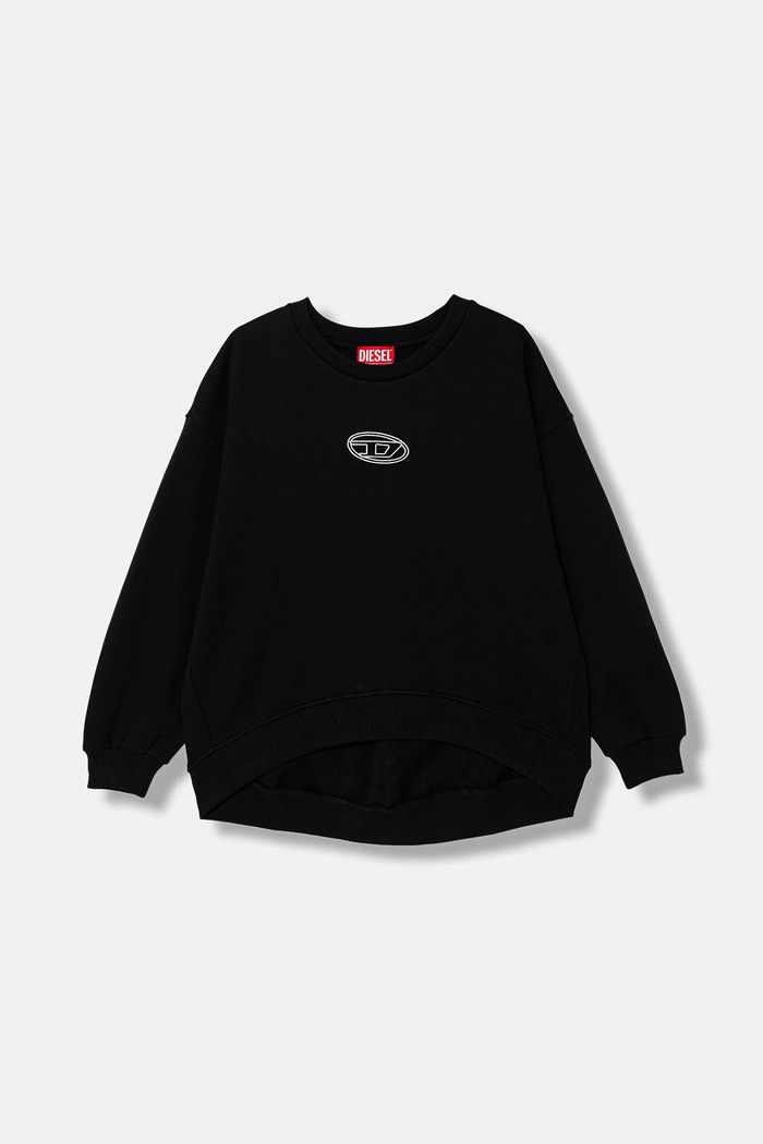 Detská bavlnená mikina Diesel SKIPRYS SWEAT-SHIRT s elastanom čierna J02621.0GEAD