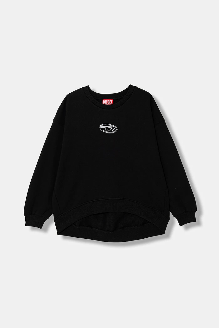 Detská bavlnená mikina Diesel SKIPRYS SWEAT-SHIRT s elastanom čierna J02621.0GEAD
