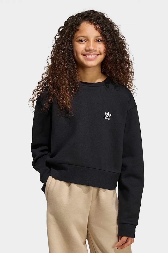 Detská mikina adidas Originals bez kapucne čierna KE2380