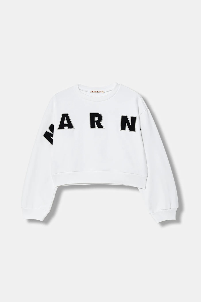 Detská bavlnená mikina Marni MS220F SWEAT-SHIRT bavlna biela M01193.M00V0