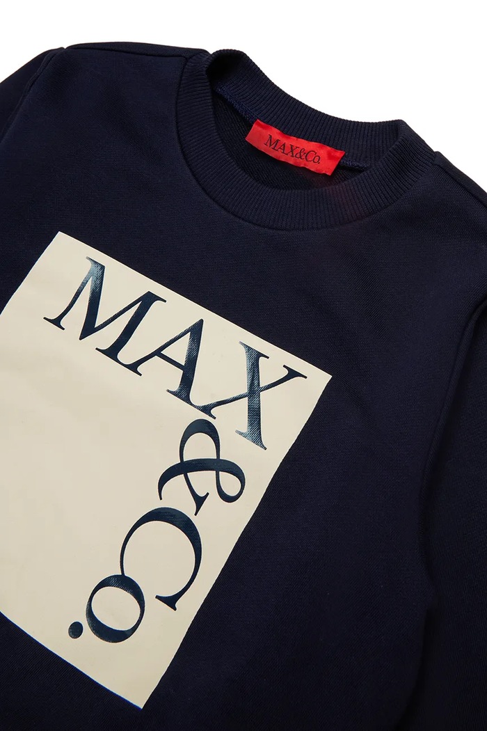 Dievča Detská bavlnená mikina MAX&Co. MAXS3F SWEAT-SHIRT MX0037.MX056 tmavomodrá