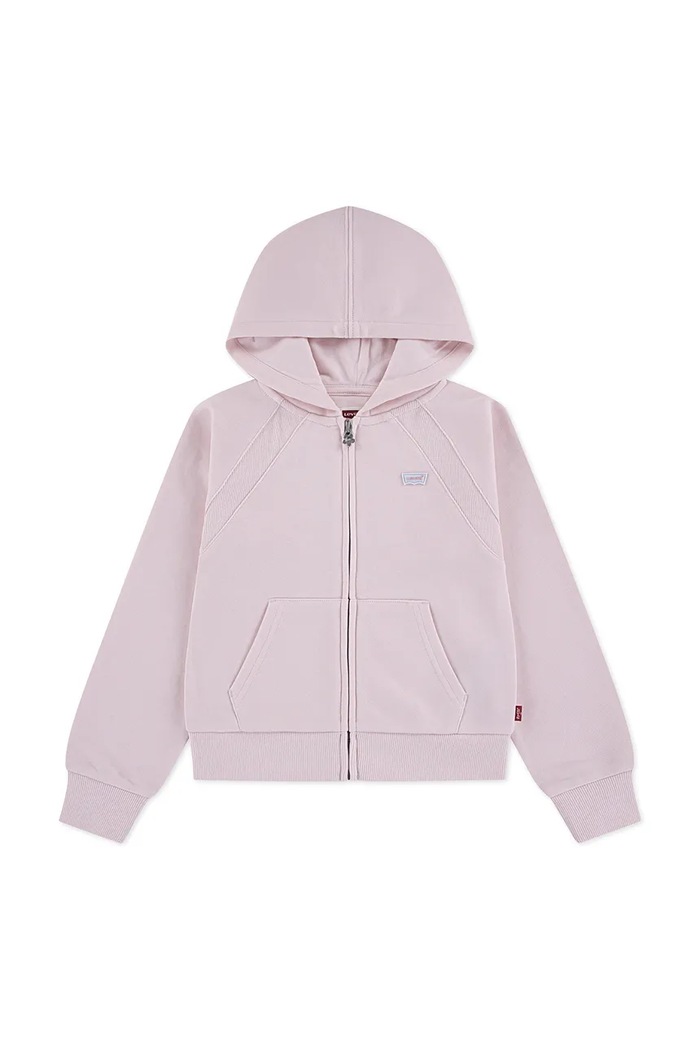 Levi's bluză copii MEET AND GREET ZIP UP HOOD 3EP548 roz SS26