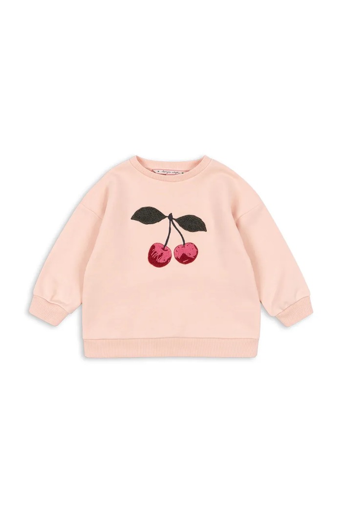 Konges Sløjd hanorac cu două fețe din bumbac LOU TERRY SWEAT SHIRT OCS cu modele roz KS104947.PPY2