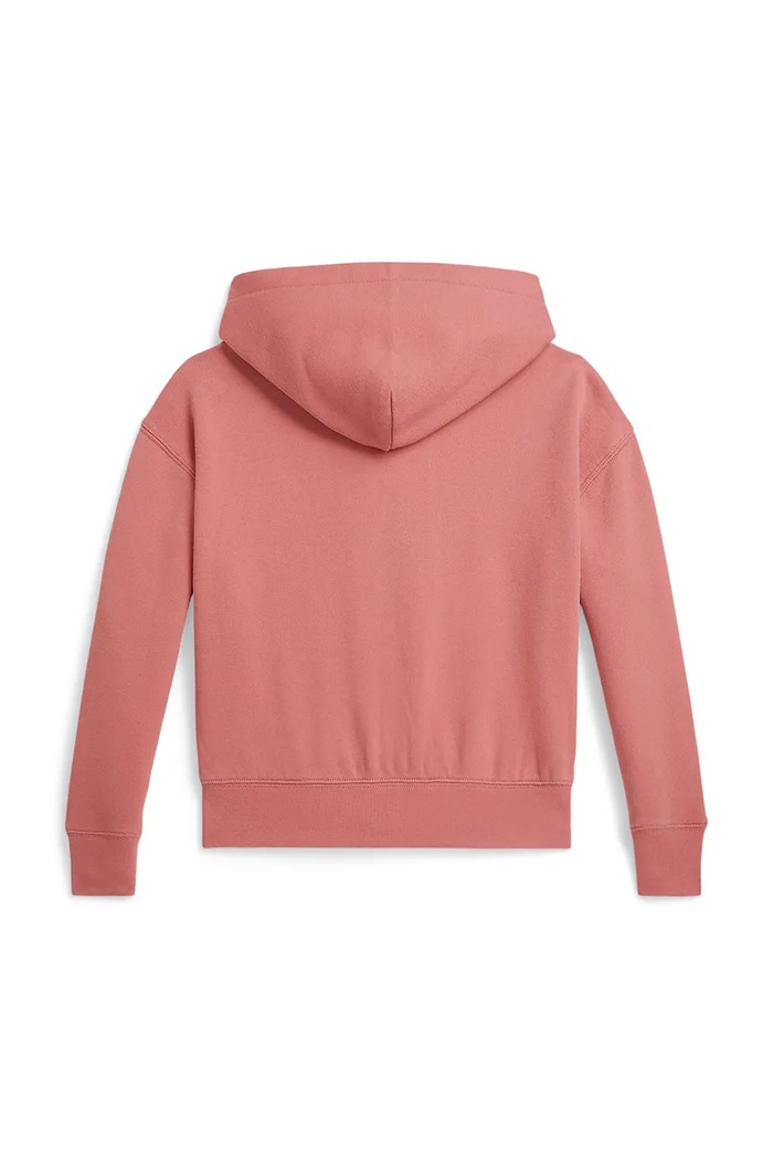 Dievča Polo Ralph Lauren detská bavlnená mikina na zips s kapucňou 313A11856001 ružová