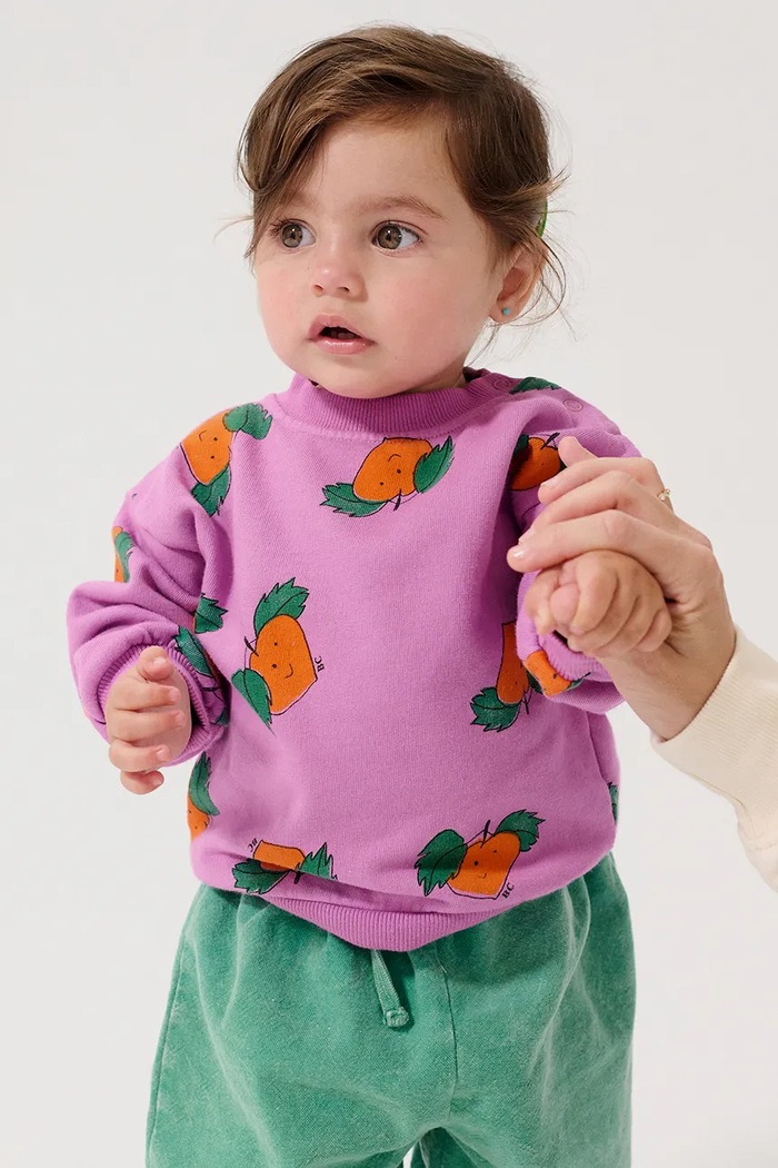 Detská bavlnená mikina Bobo Choses Tangerine bavlna ružová 126AB043