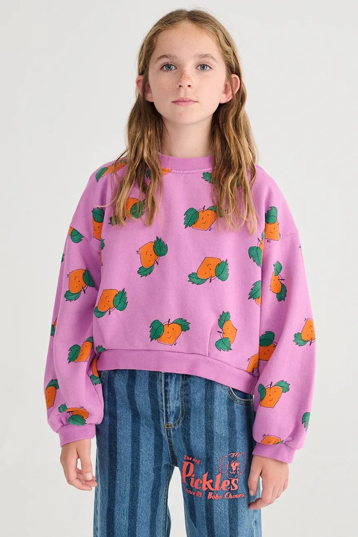 Detská bavlnená mikina Bobo Choses Tangerine bavlna fialová 126AC044