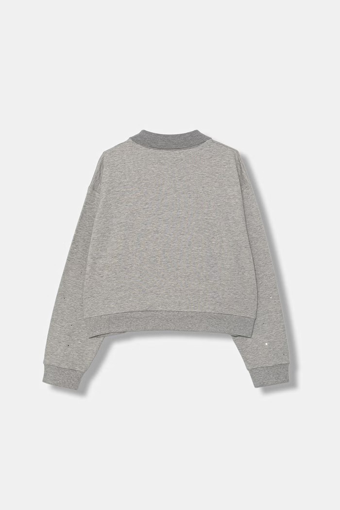 Elisabetta Franchi hanorac pentru copii, din bumbac EFFE166.0.FF002 gri SS26