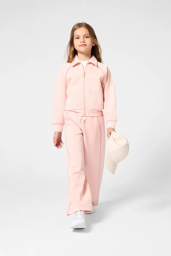 BOSS bluza dziecięca z elastanem różowy J53019.114.150