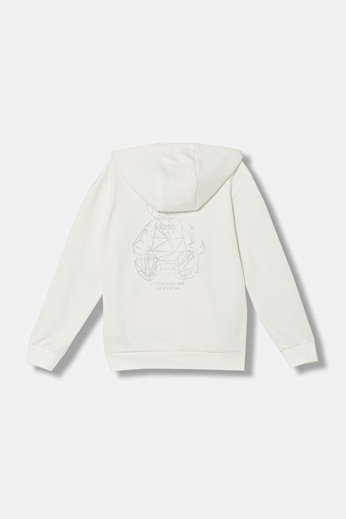 Guess mikina s kapucňou detská J6GQ10.KF712.PPY2.M biela SS26