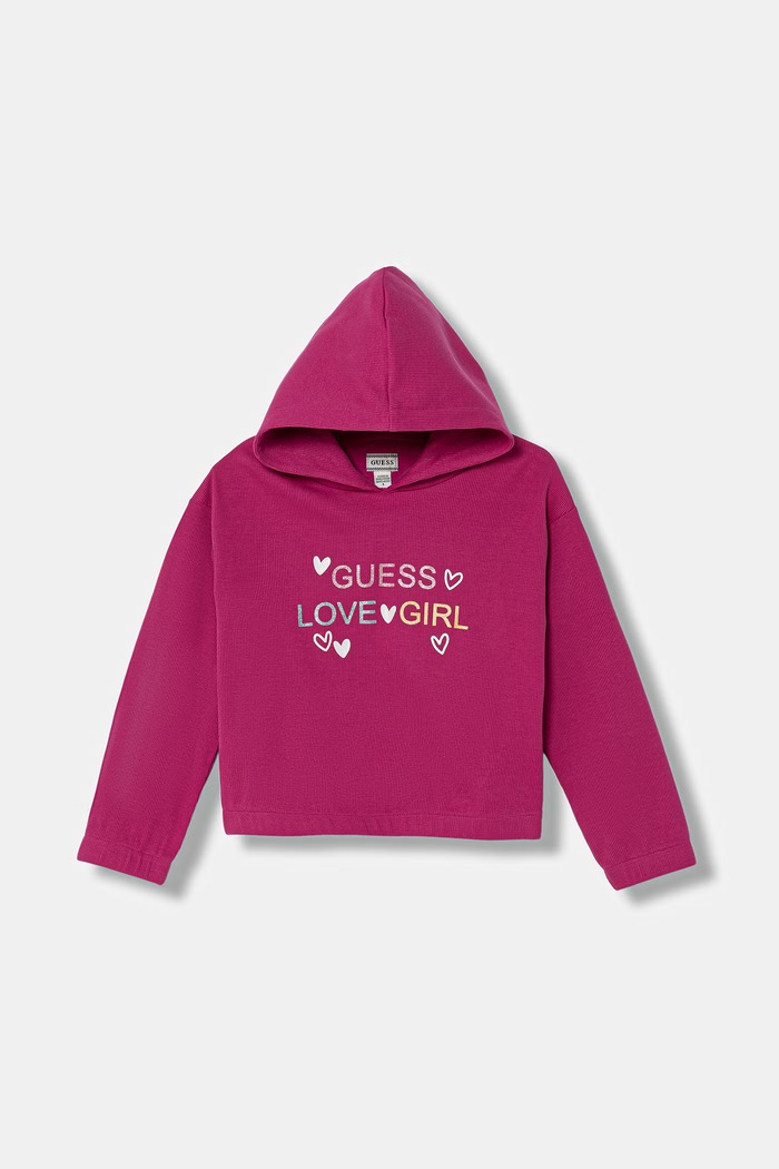 Guess hanorac pentru copii, cu amestec de bumbac roz K6GQ02.KF384.PPY2.M
