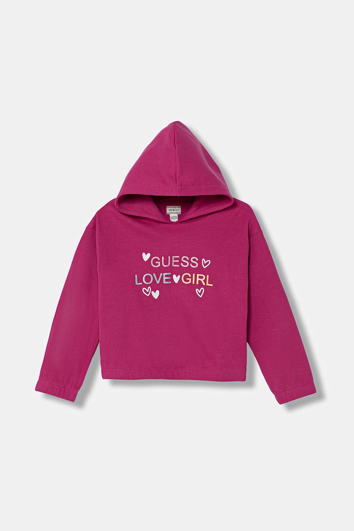 Guess hanorac pentru copii, cu amestec de bumbac roz K6GQ02.KF384.PPY2.M