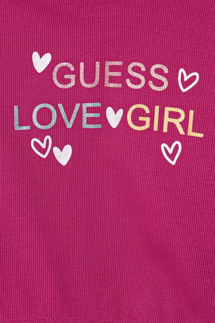 Fete Guess hanorac pentru copii, cu amestec de bumbac K6GQ02.KF384.PPY2.M roz