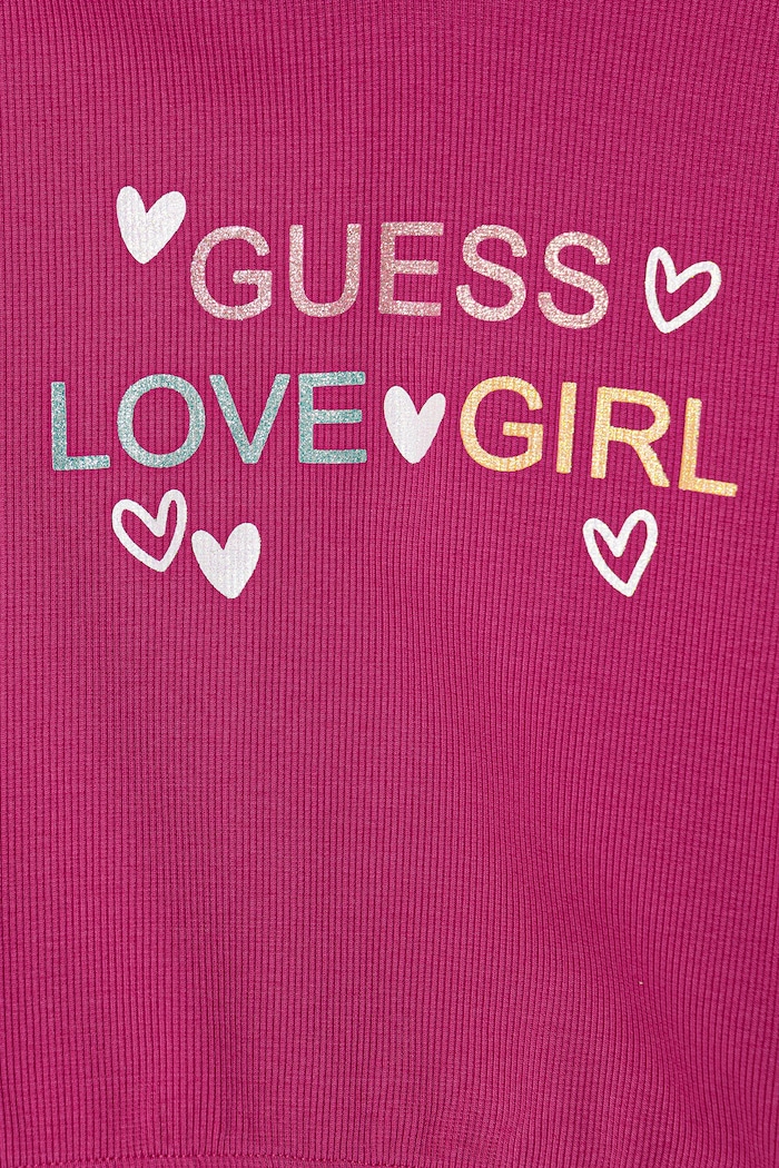 Fete Guess hanorac pentru copii, cu amestec de bumbac K6GQ02.KF384.PPY2.M roz