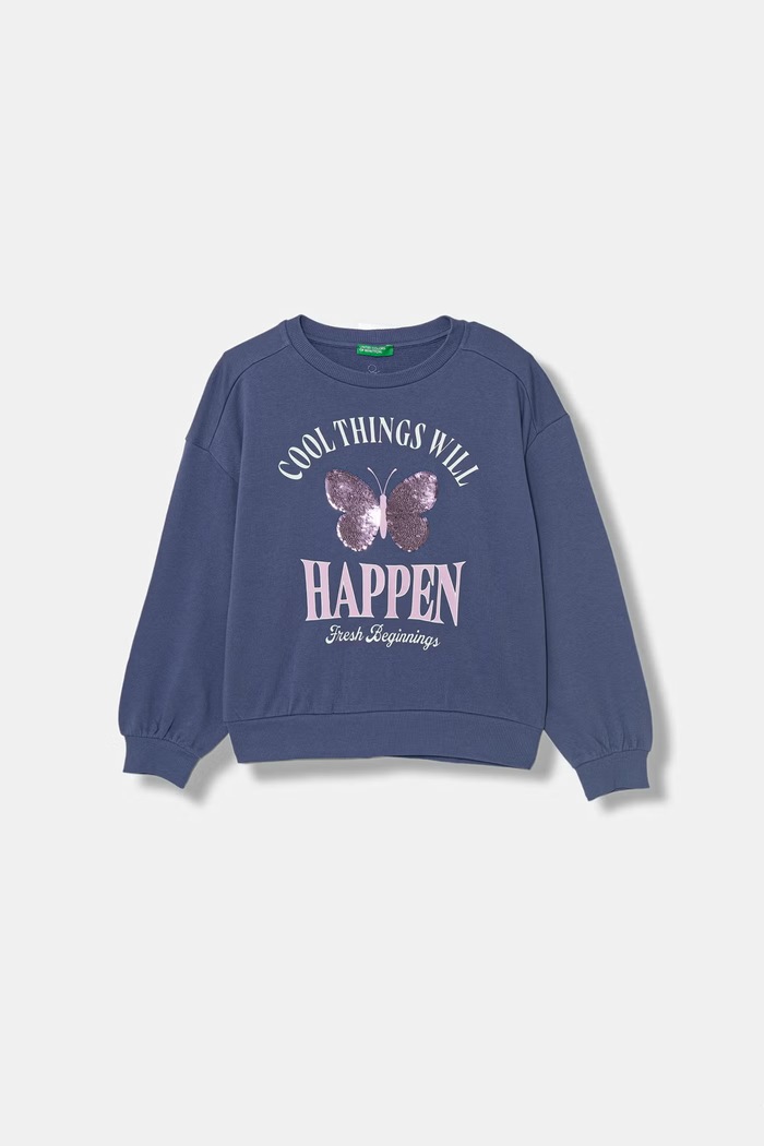 United Colors of Benetton bluza dziecięca bawełniana niebieski 3J68C10SE.G.Stagionale