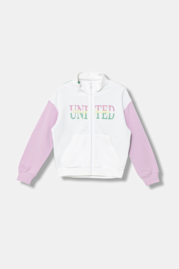 United Colors of Benetton detská bavlnená mikina na zips viacfarebná 3J68C505U.G.Stagionale