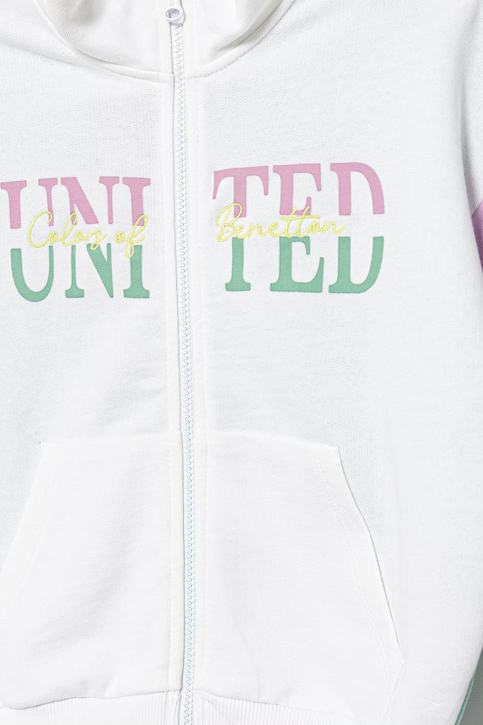 Dievča United Colors of Benetton detská bavlnená mikina na zips 3J68C505U.G.Stagionale viacfarebná