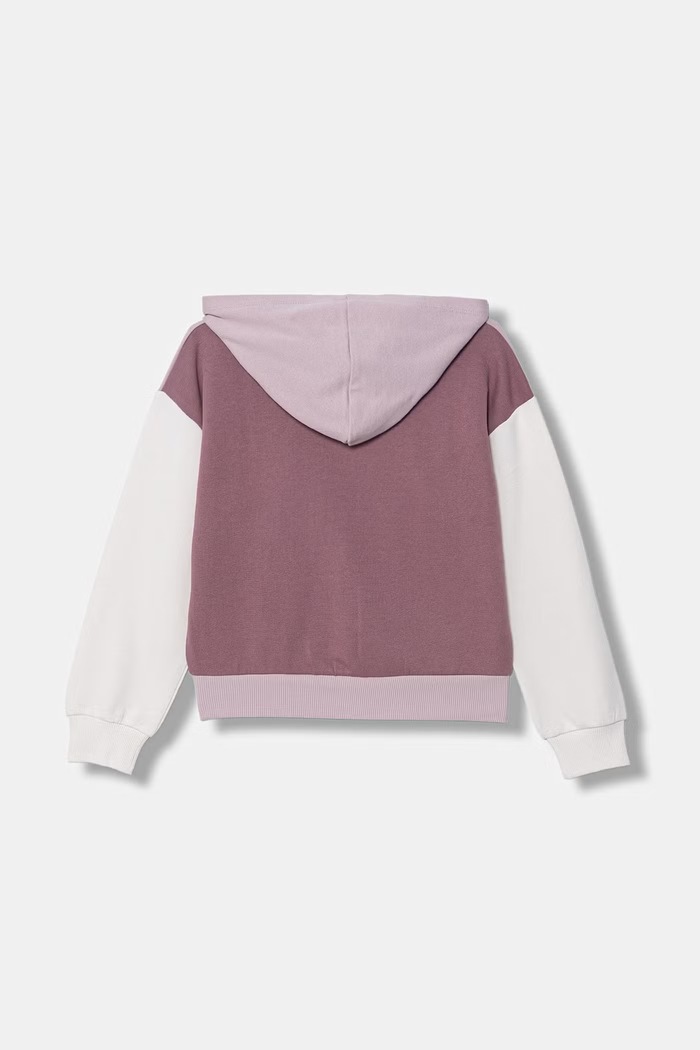 United Colors of Benetton detská bavlnená mikina na zips s kapucňou 3J68C505X.G.Stagionale ružová SS26