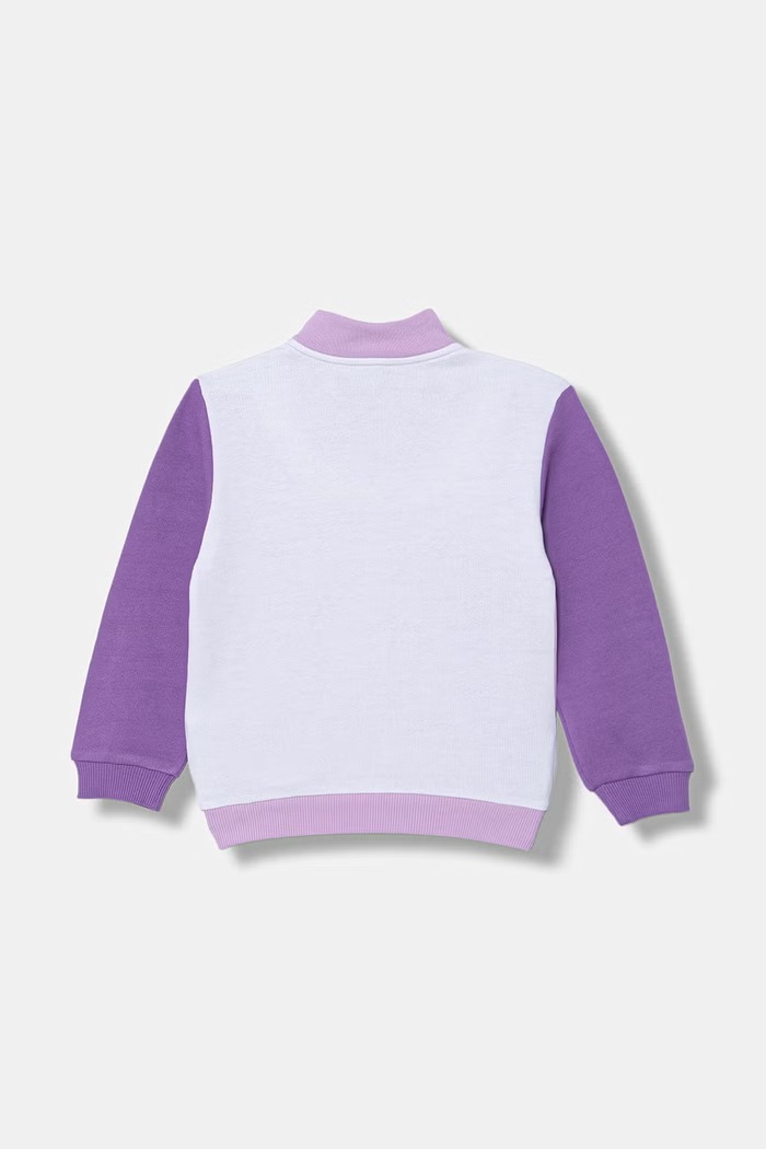 Detská bavlnená mikina na zips United Colors of Benetton 3J70G504B.P.Stagionale fialová SS26
